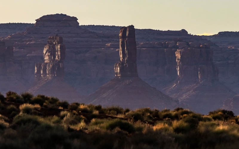 Castle Butte at sunset in Valley of the Gods