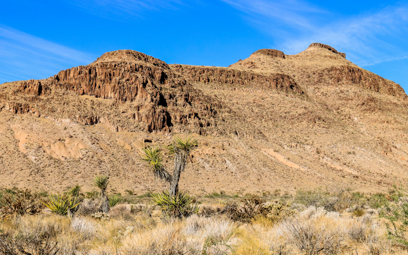 A rocky mountainside in Mojave National Preserve