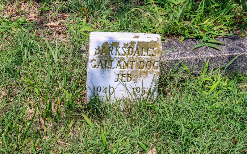 US Army working dog headstone atop the ramparts in the pet cemetery in Fort Monroe NM