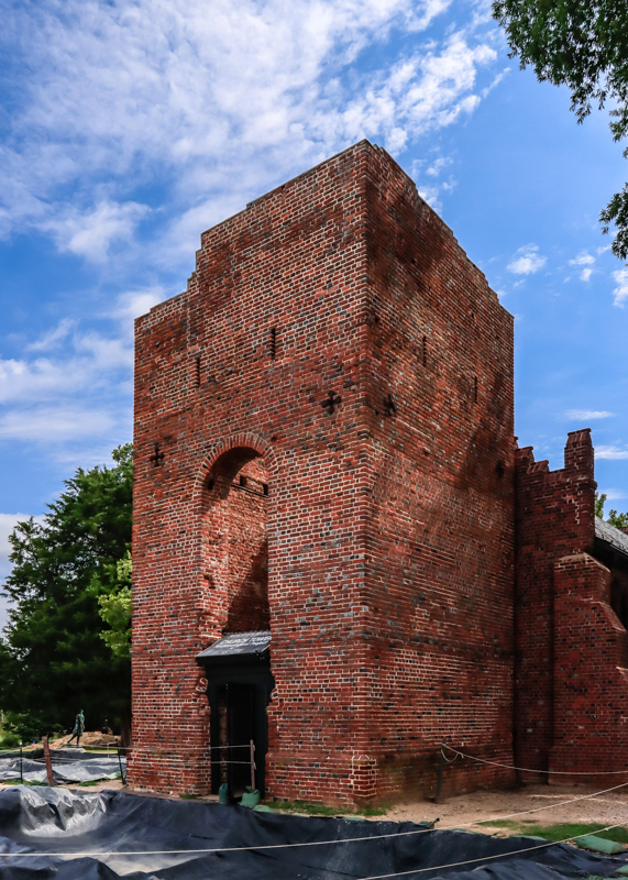 17th-century brick church tower at Jamestown in Colonial NHP