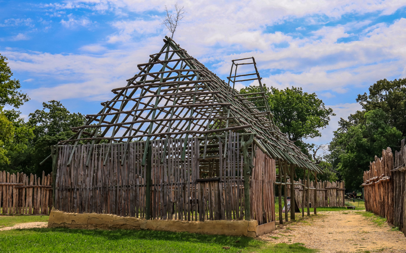 James Fort reconstructed barracks at Jamestown in Colonial NHP