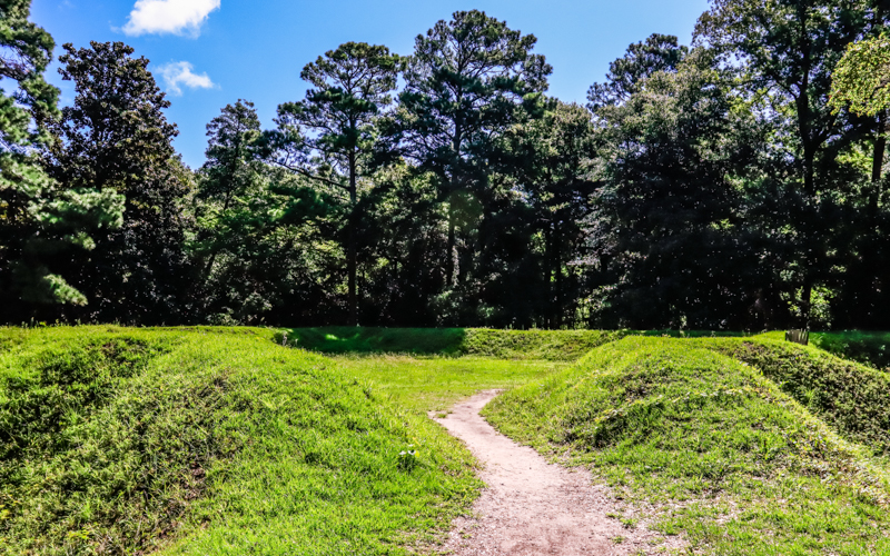 Reconstructed Earthen Fort on the site of the earthworks built in 1585 in Fort Raleigh NHS