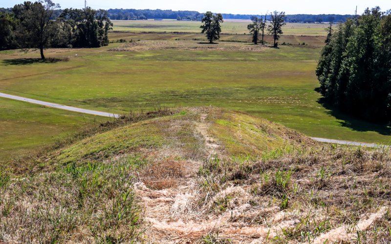 Mound E as seen from the top of Mound A in Poverty Point NM