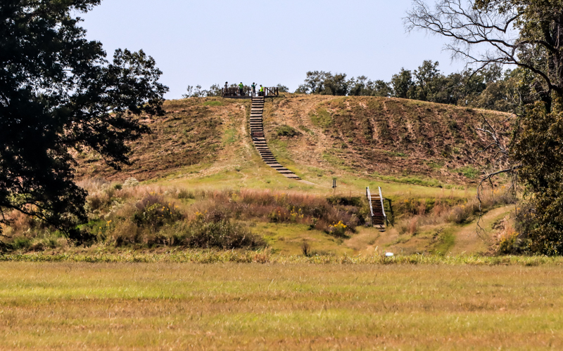 Distant view of Mound A in Poverty Point NM