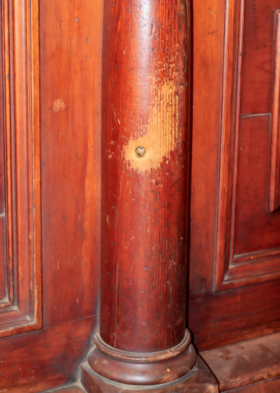 Bullet hole in the bar, one of 140 in the Bird Cage Theater in Tombstone AZ