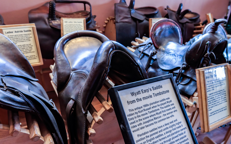 1860s saddle ridden by Kurt Russell in the movie Tombstone at the O.K. Corral in Tombstone AZ