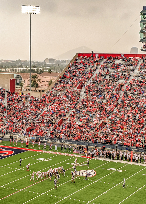 Rain moves in from the west during the November Arizona football game against Utah