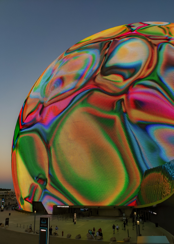 Colorful design covers the dome at The Sphere in Las Vegas