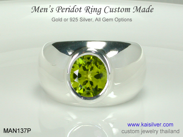 Green Gemstone Rings For Men 