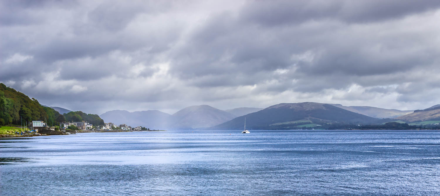 Rothesay Bay and the Cowal hills