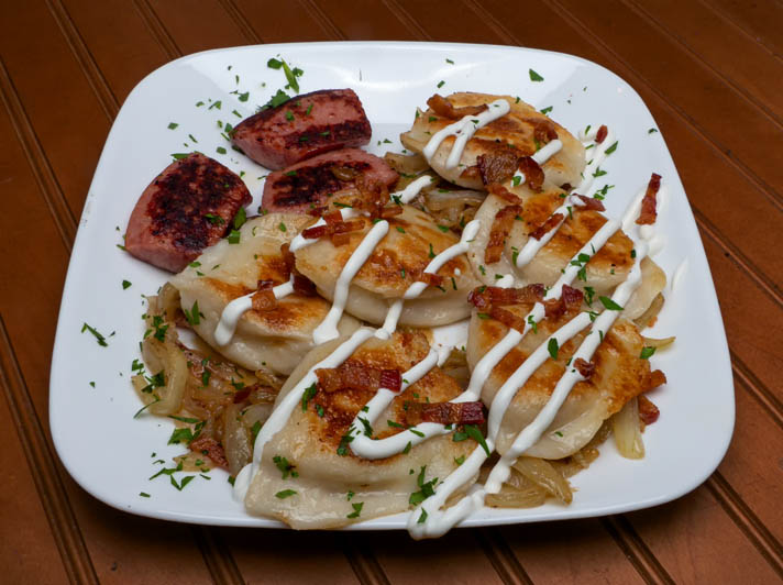 Pirogi w/Bacon & Onion, and Kielbasa