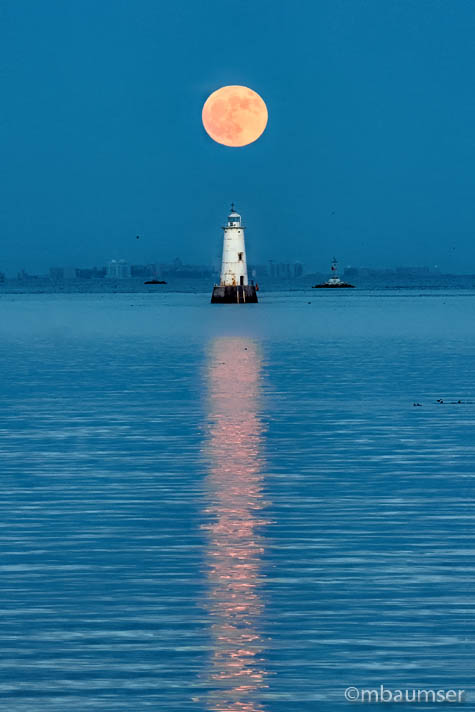 Moon Rise Over Great Beds Lighthouse NJ 159091