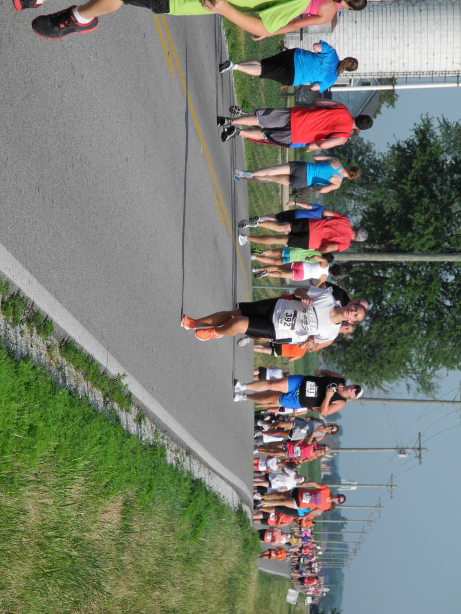 Half way point of the Five at the Fort. (5K run/walk at Fort Loramie)