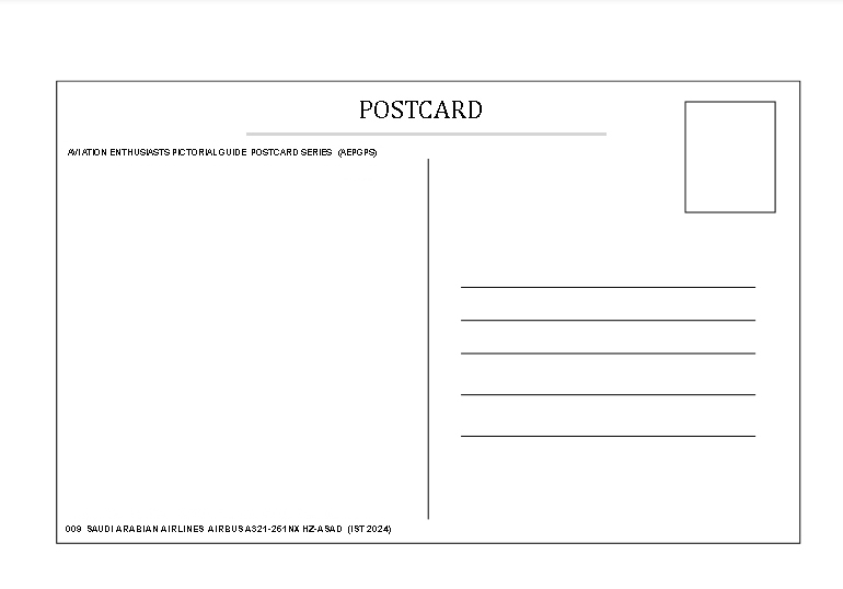 009 Postcard Reverse SV A321N