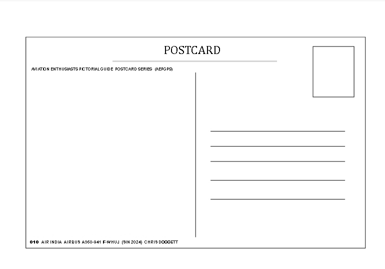 010 Postcard Reverse AI A350