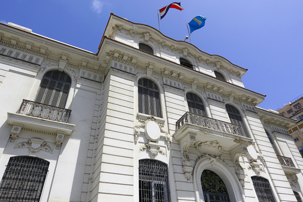 Facade, Museum of Alexandria, Egypt.