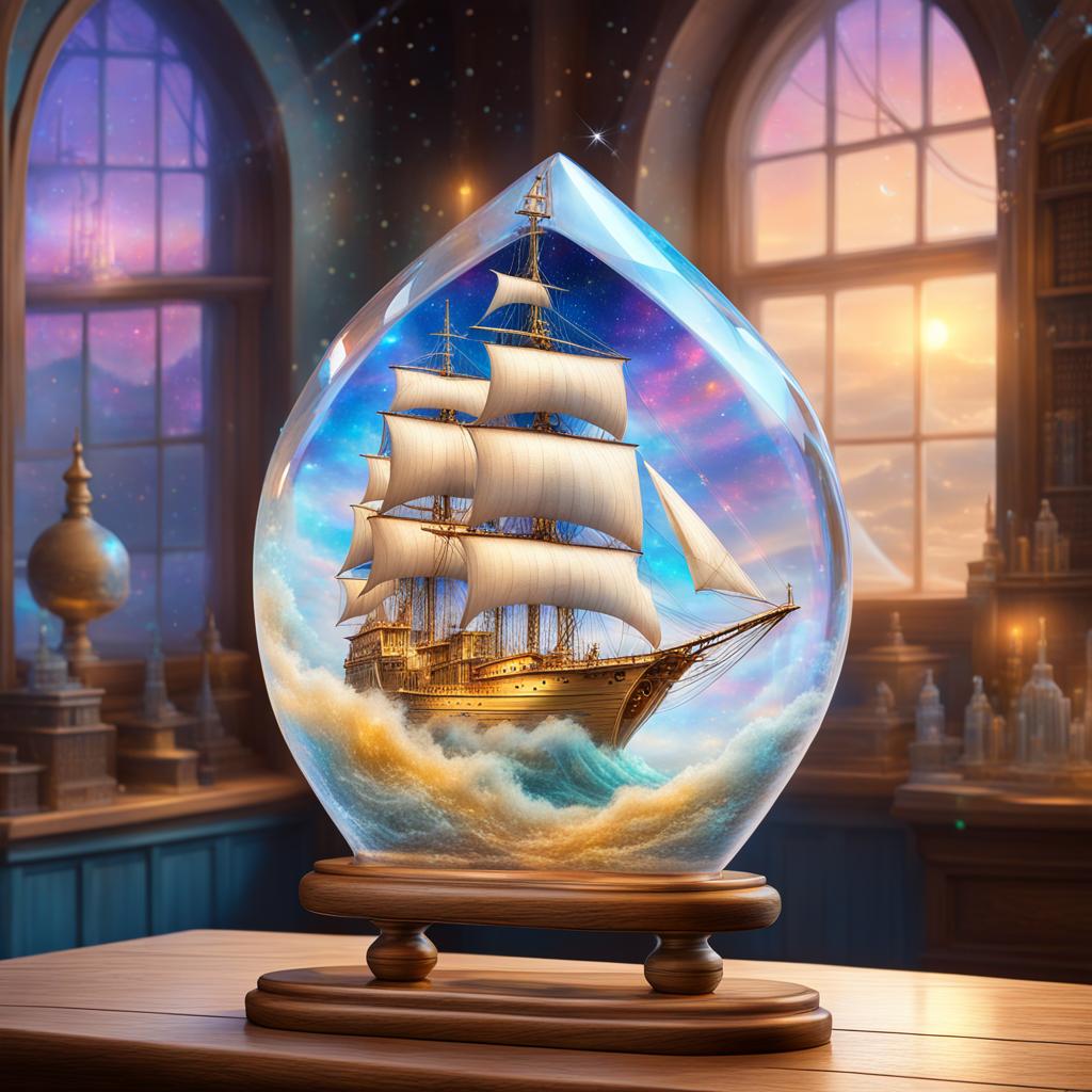 A ship on the rough waves under a bell jar 4.jpg
