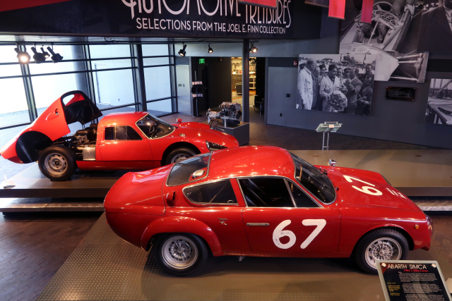 1964 Abarth Simca 2 Mila Corsa 2000 GT and, in background, 1964 Porsche 904 GTS, featured in a separate Porsche gallery. (4039)