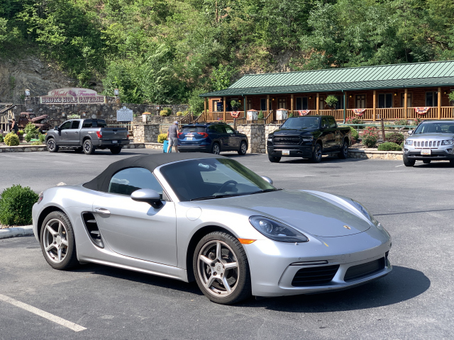 2018 Porsche 718 Boxster (982) at the Smoke Hole Caverns parking lot. (3155)