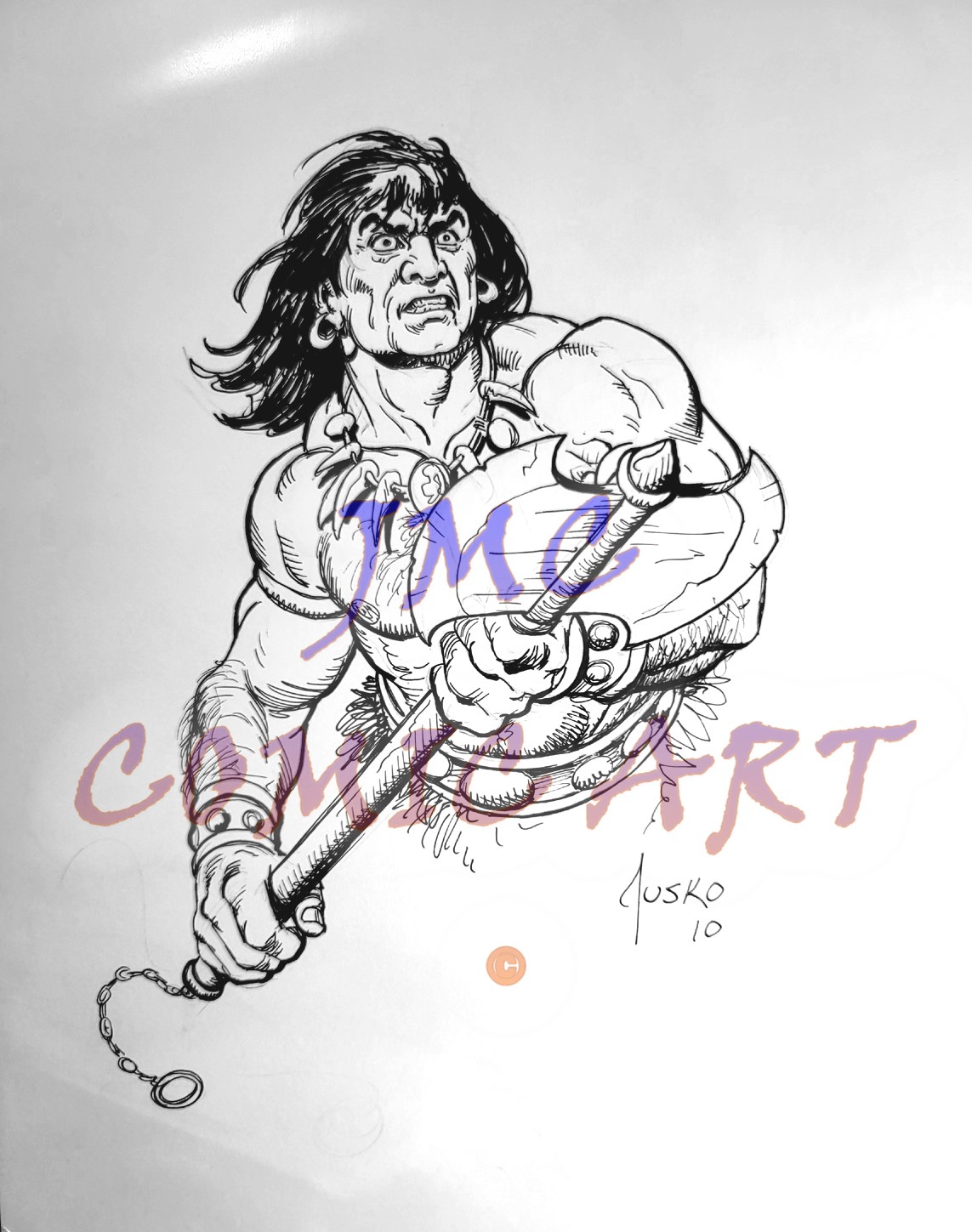 35.	  Conan (waist up)  11x14 - Joe Jusko  P/I 