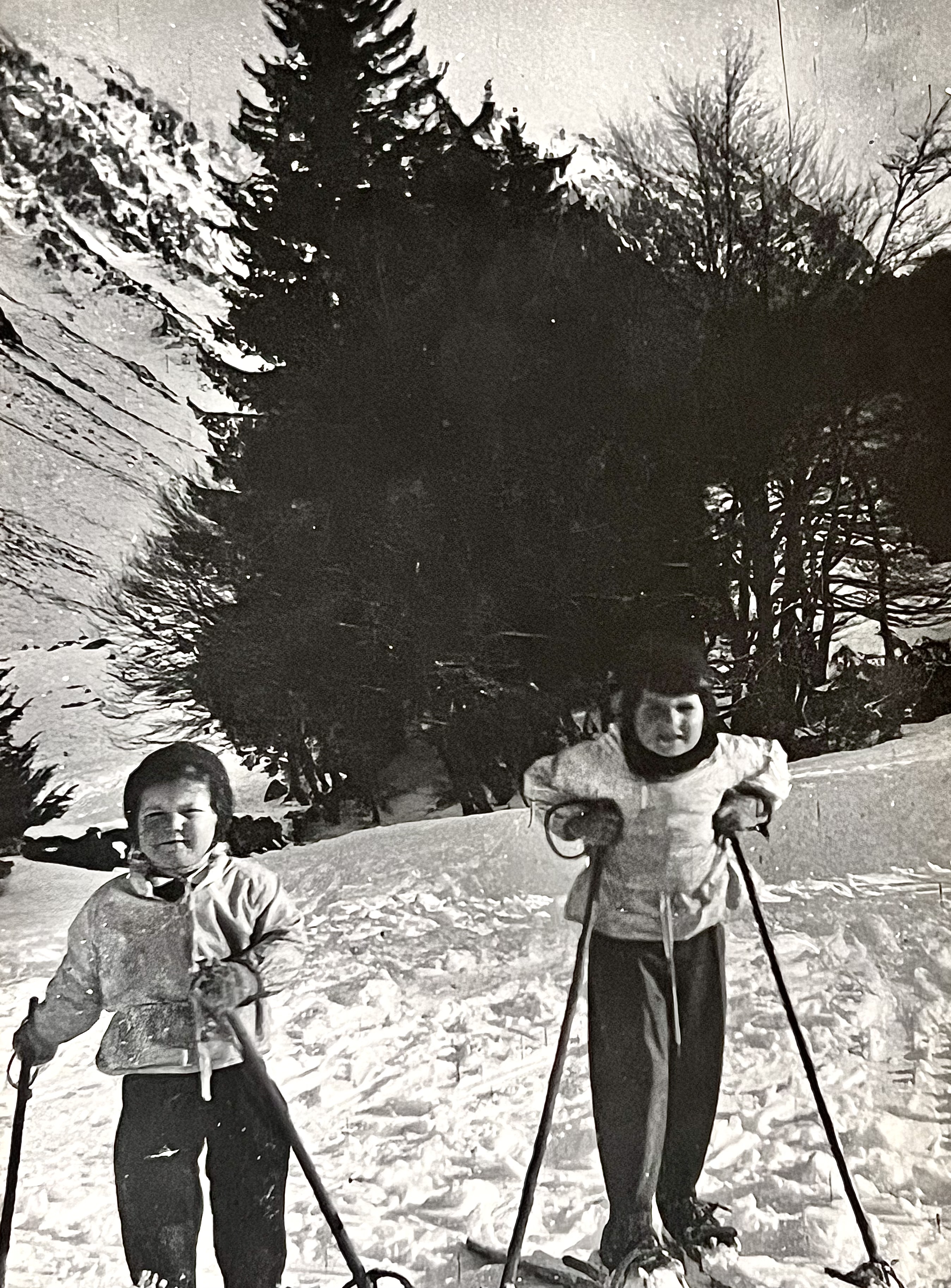 1945-1946 Ski  Barges - Initiation de Christine et jm (Chatou)  ce sport