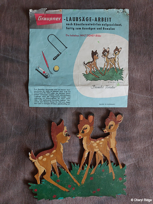 Vintage Disney Bambi painted wood cut outs