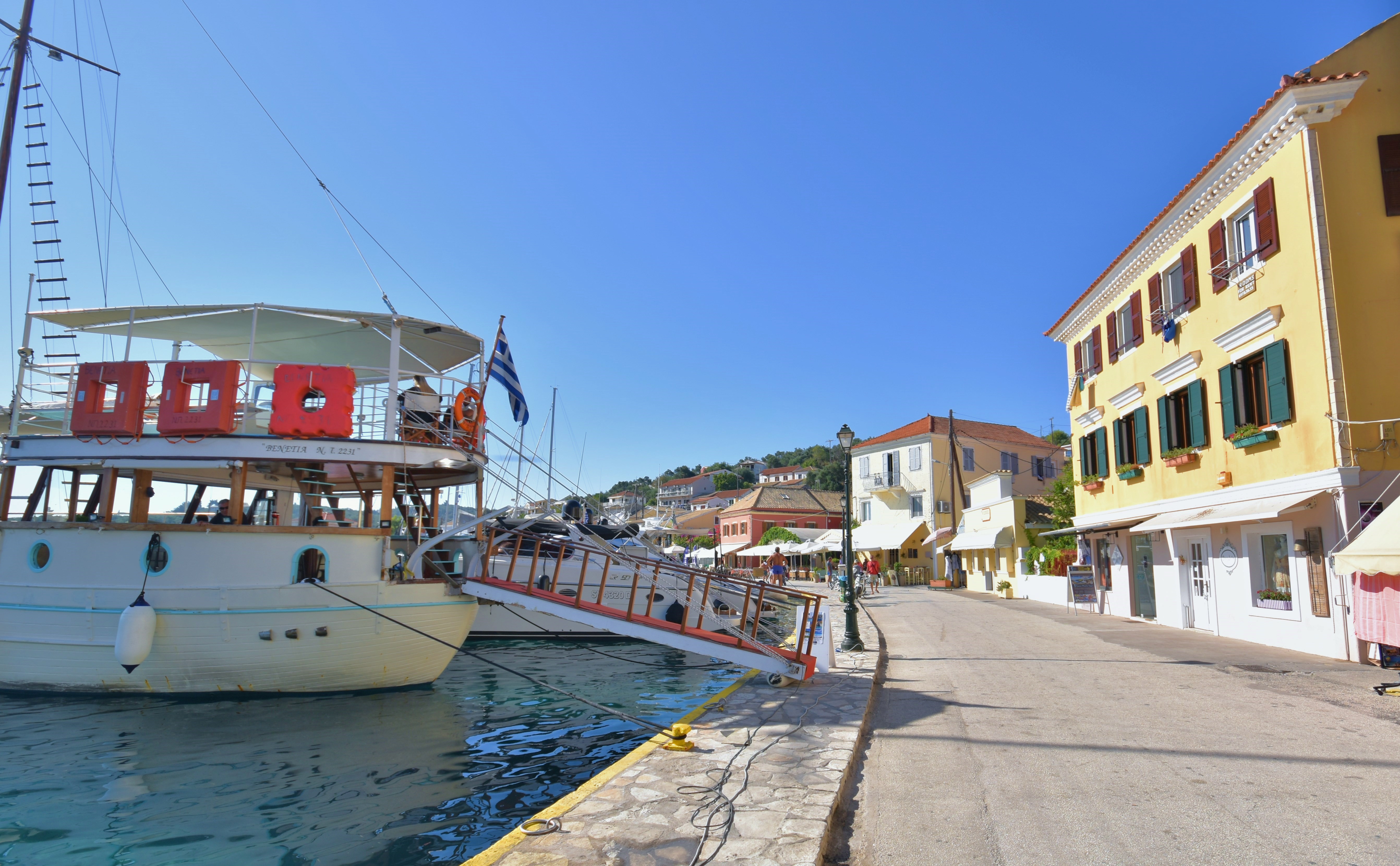 Early morning at the port of Gaios.