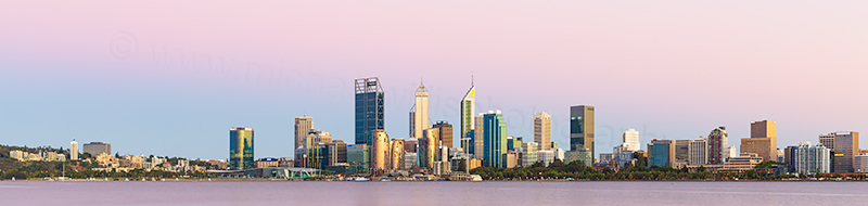 Perth and the Swan River at Sunrise, 26th January 2019