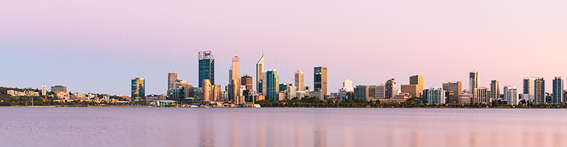 Perth and the Swan River at Sunrise, 20th February 2019