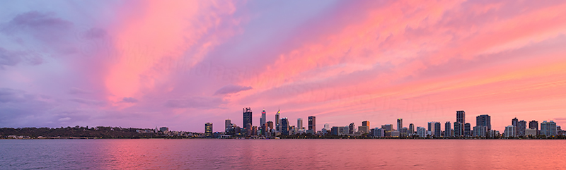 Perth and the Swan River at Sunrise, 1st March 2019