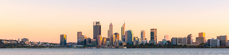 Perth and the Swan River at Sunrise, 9th April 2019