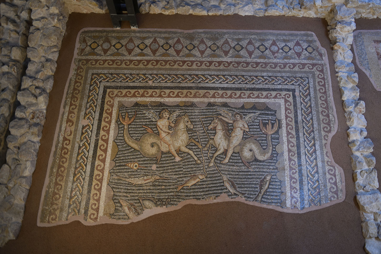 Eros(cupid) mosaic fish hunting in Yumurtalık Museum.Turkey : r/Archaeology