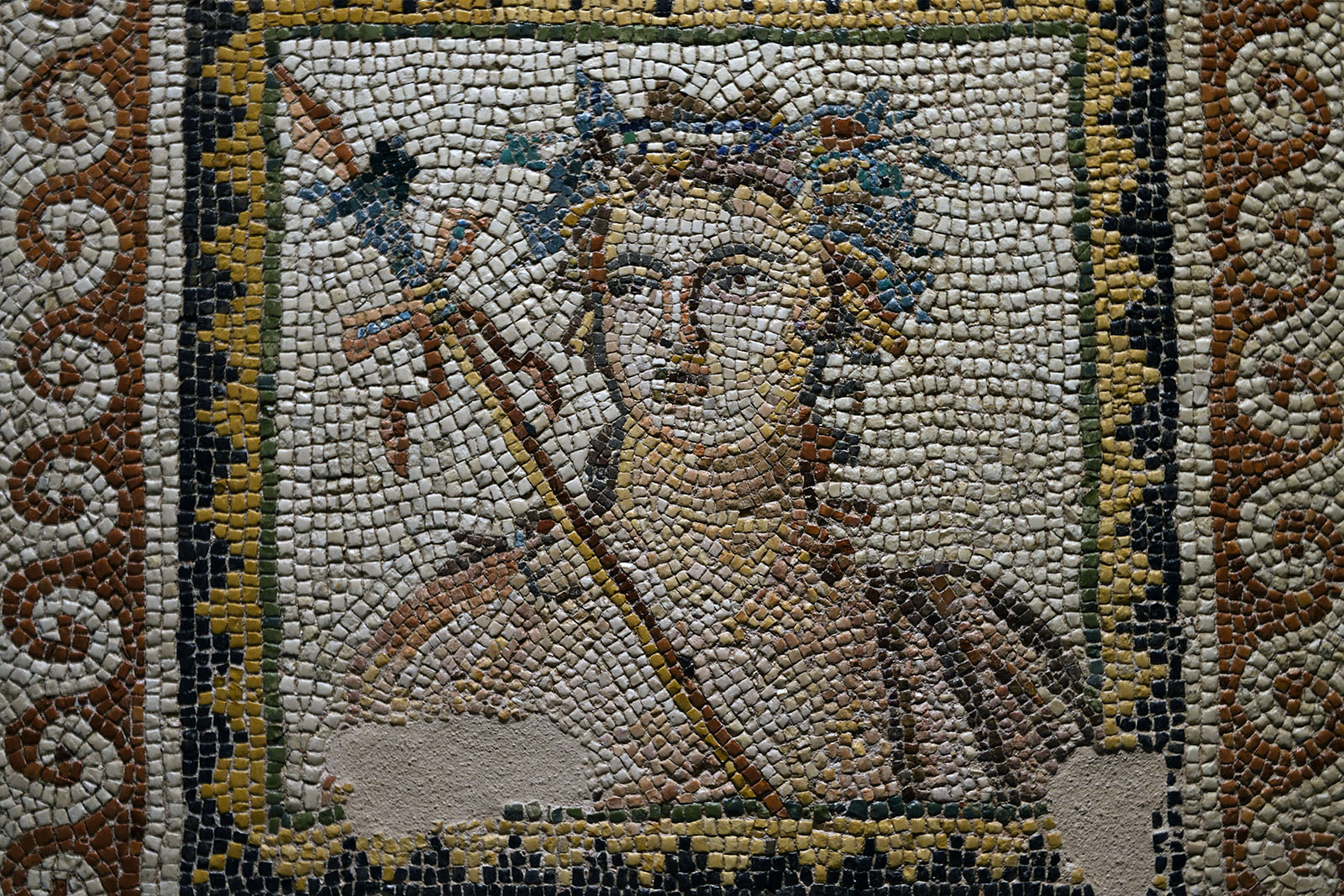 Gaziantep Zeugma museum Bust of Dionysos mosaic sept 2019 4102.jpg