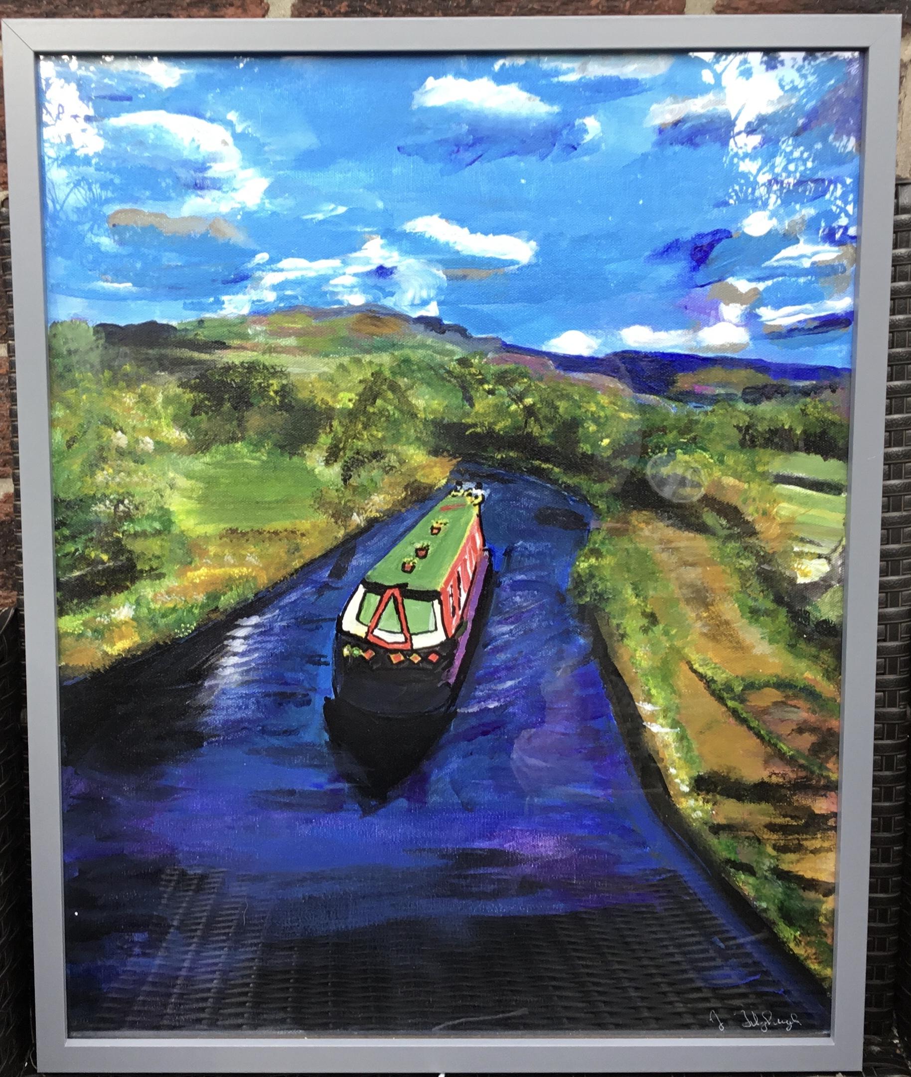 Narrowboat area Friezland by Jean Fitzhugh