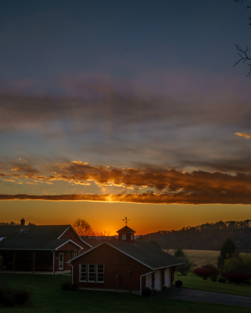 Sunrise over the homestead 