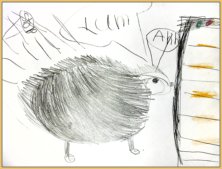 Clays Drawing of Mrs. Tiggy-Winkle