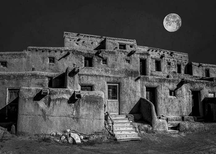 Taos Pueblo and Full Moon