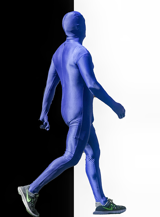 Blue Man Walking