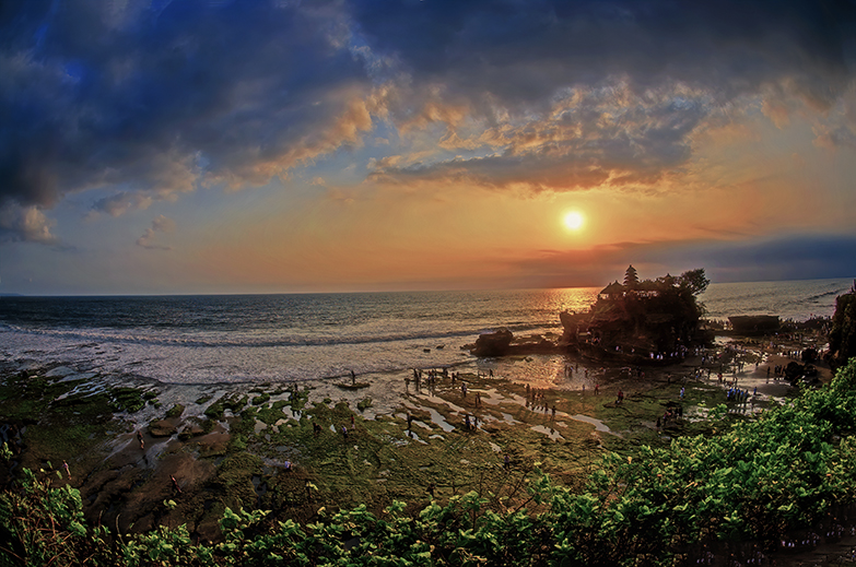 Sunset over Tanah Lot Temple