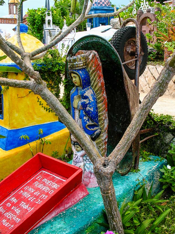 Wheel Barrow - Mayan Calendar Cemetary with 365 tombs - Xcaret Eco Theme Park