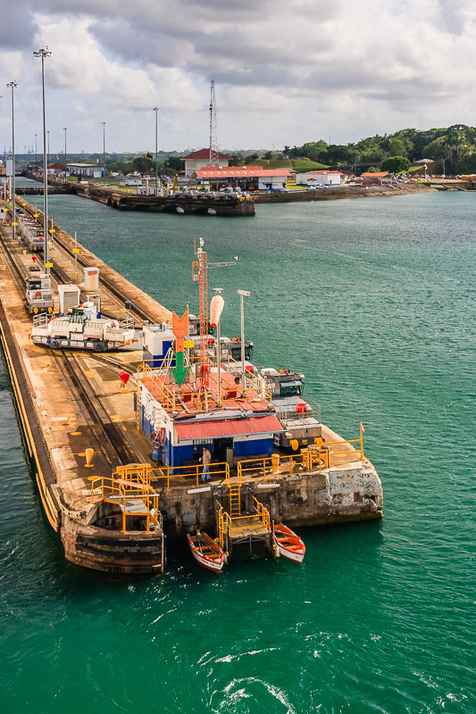 End of Gatun Lock at Gatun Lake