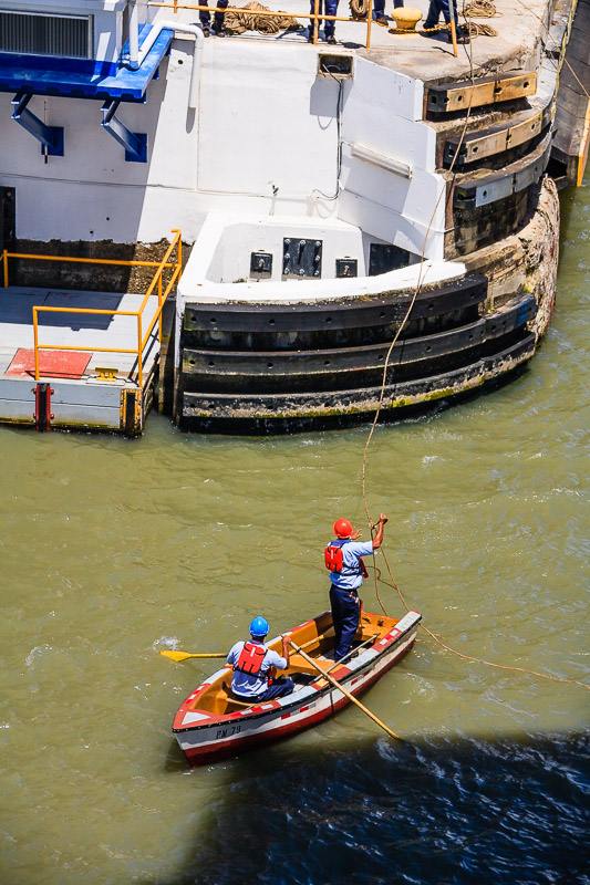 Rowboat Crew Attaching Mules to Ship