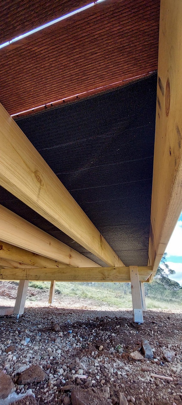 90% UV Shade cloth under deck