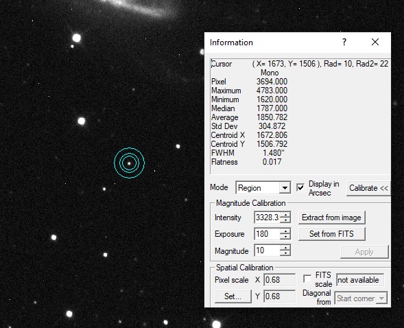 NGC 3981 FWHM < 1.5 arc sec