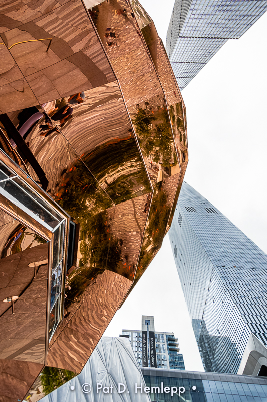 Between buildings