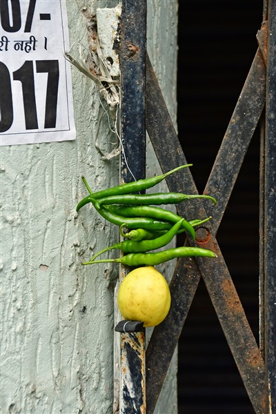 Seven chilis and a lemon for protection - India_1_8101