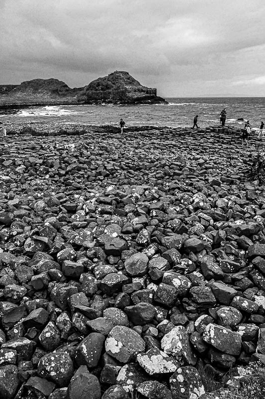 06 13 Basalt cobble beach at Giant's Causeway 5092-2bw