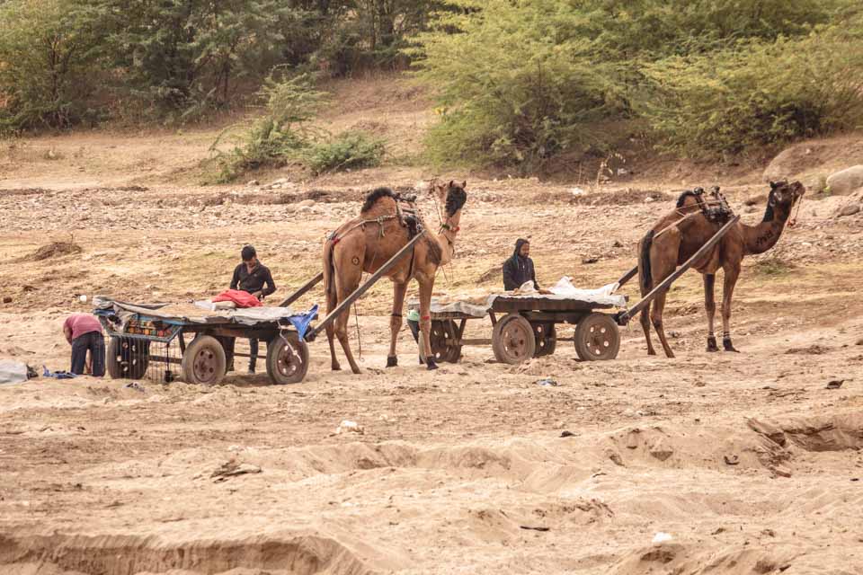 Mining Sand from the River Bed