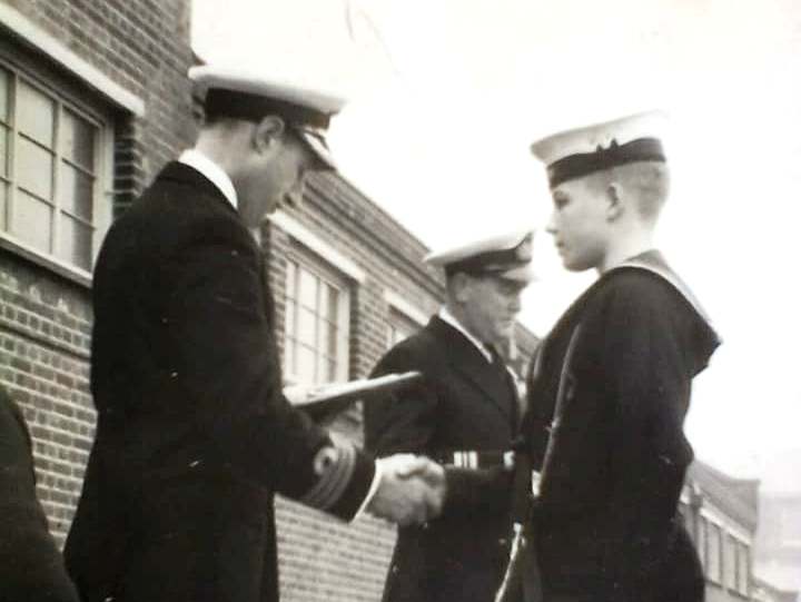 1956 - RAMON RIGG, RECEIVING SILVER CALL AND CHAIN. 1..jpg