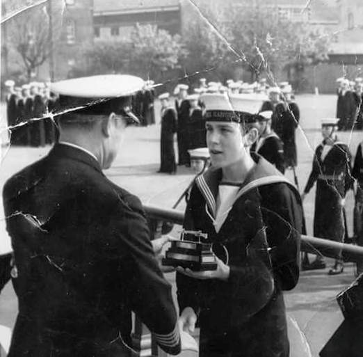 1969, 15TH SEPTEMBER - JIM GILLIES, CAPTAIN OF THE SHOOTING TEAM AND VERY PROUD TO WIN THE BUZZARD TROPHY FROM CAPT. BUTTON